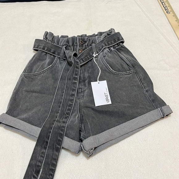 Vervet‎ High Rise Denim Jean Shorts Womens Size XS Black NWT - Picture 1 of 9